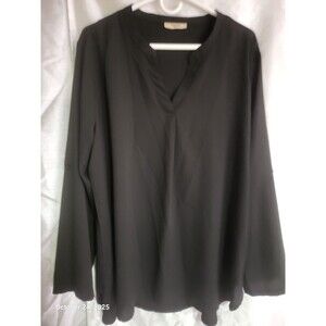 LS or 3/4 sleeve womens black dress shirt Timeson Very Light  EUC XXL